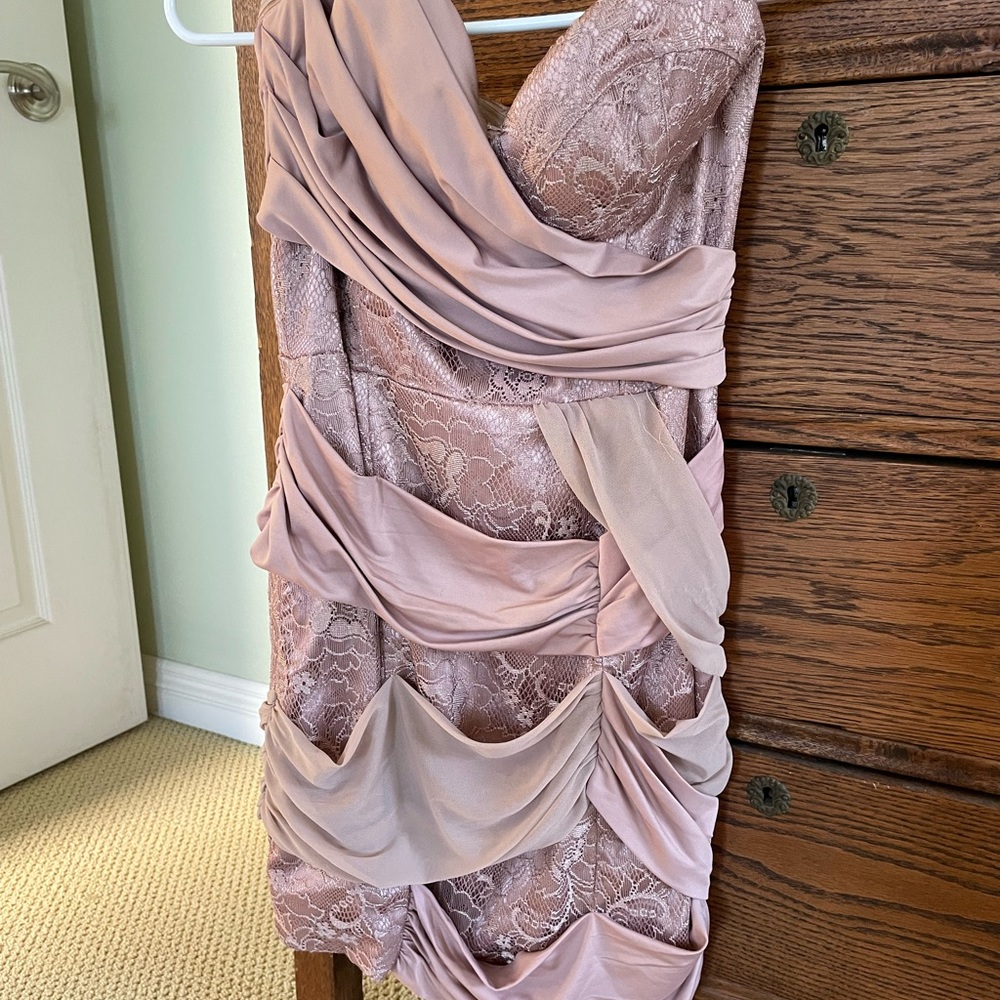 Bebe Bodycon Strapless Wrap Dress